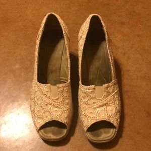 Cato wedge sandals, peep toe, size 10 | offer in description